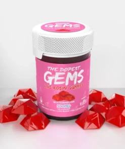 GEMS: LIVE ROSIN THca GUMMIES BY HASH HOUSE – 500MG WATERMELON 10/PER JAR